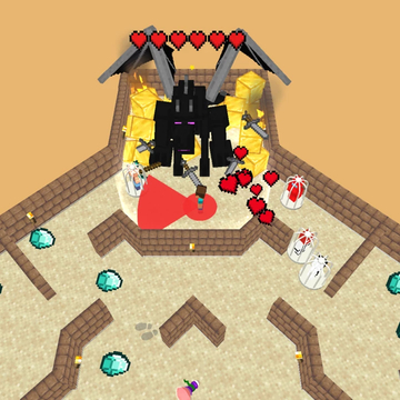 Прятки в майнкрафт - постройте стену из разбросанных по уровню блоков, защитись от наступающей толпы зомби! Не позволь сопернику уничтожить стену!