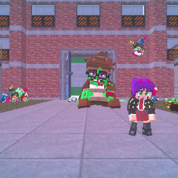 Осторожно: мемы!
Зомблокс — это бесплатный 3D шутер в духе Контры и Майнкрафт.
Выживай в школе полной зомби. 