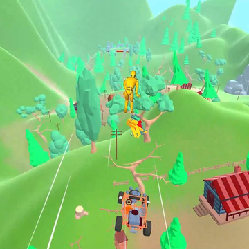 Газ в пол и вперед спуск с горы вниз! Разбивайте тачки, ломайте здания, краш тест автомобилю, наблюдайте за полетом! Покупайте больше крутых машин и отправьте манекен в полет! Проверьте насколько крепки кости манекена. Лети вниз на быстрой скорости!