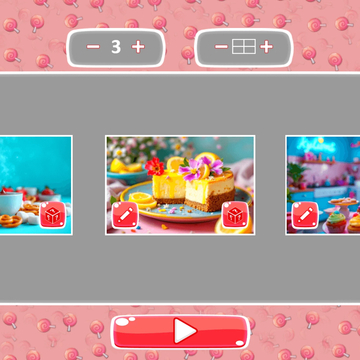 "Микс пазл: Сладости" — увлекательная игра для детей! Перемещайте блоки, чтобы собрать сладкие картинки. Развивайте внимание и логику с каждым уровнем!