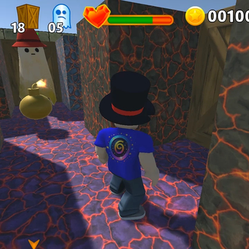 Погрузись в лабиринты Бомбермена в полном 3D! Атакуй привидения, взрывай лутбоксы, собирай бонусы, монеты и покупай на них апгрейды!