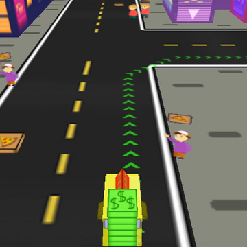 Оригинальная версия доставщика по городу в 3D