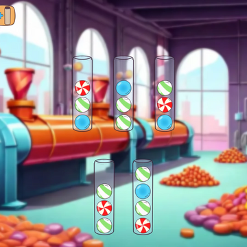 Попробуйте себя в роли сортировщика на кондитерской фабрике. В этой игре-головоломке вам нужно распределить конфеты по колбам, упаковать и отправить заказ. Готовы погрузиться в сладкий мир? Играйте онлайн бесплатно с ПК или смартфона.