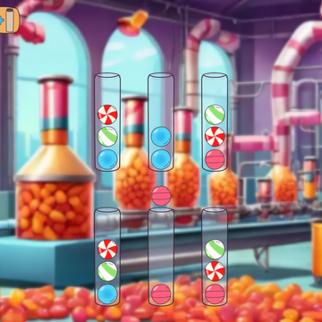 Попробуйте себя в роли сортировщика на кондитерской фабрике. В этой игре-головоломке вам нужно распределить конфеты по колбам, упаковать и отправить заказ. Готовы погрузиться в сладкий мир? Играйте онлайн бесплатно с ПК или смартфона.