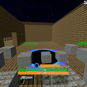 Стань чёрной дырой и ограбь банк! Уничтожай банкоматы, всасывай деньги, искажай пространство — абсурдный экшен с пиксельной графикой и стрельбой.