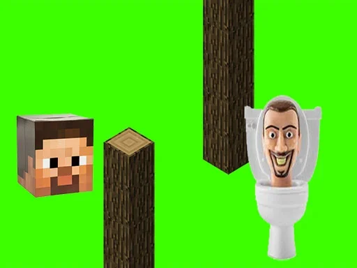 Вращающийся унитаз Skibidi Flappy Minecraft на Пикабу Игры