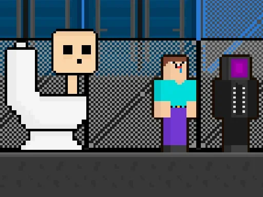 Скибиди против Нуба и Оператора на Пикабу Игры