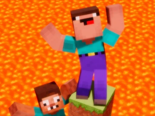 Нуб против Про, но пол — это лава Minecraft на Пикабу Игры