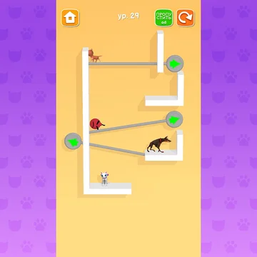 Все, кто любит домашних животных, встречайте яркую логическую головоломку! В этом кошачьем приключение тебя ждет увлекательная история доброго котика, спасающего свою маму-кошку!