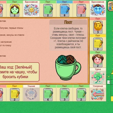 Смайлики-блогеры борются за популярность! Размещайте посты, получайте плюсы и ставьте минусы конкурентам, и стремитесь повысить рейтинг своих постов. Настроение смайликов влияет на количество плюсов и минусов, которые они могут поставить.