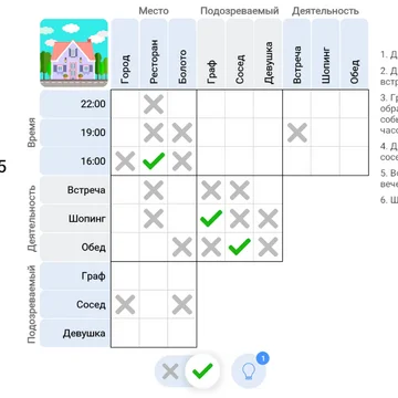 Станьте Детективом! Решайте логические головоломки, чтобы найти преступника! 
Множество уровней и интересных историй! События и задачи дня!

Тебе предстоит раскрывать массу разных дел, в этом тебе поможет известный всем сыщикам метод дедукции.