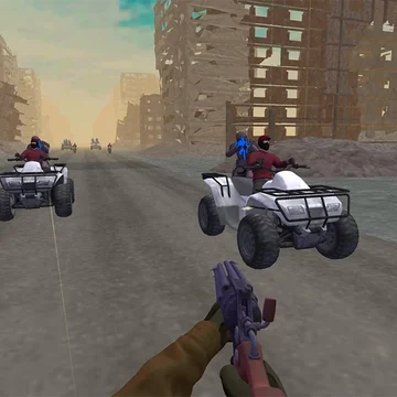 Стреляйте в преследующих вас врагов!
Оторвитесь от погони, ваш верный АК47 в этом поможет!
Огромный выбор оружия
Миниган, Арбалет, Стационарная пушка, Пулемет
Уничтожайте мотоциклы, квадроциклы, гоночные автомобили, вертолеты
Реалистичное оружие и машины
