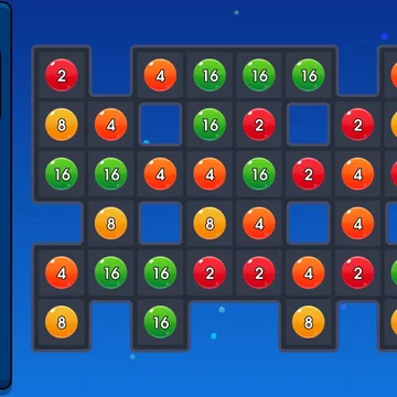 Захватывающая и увлекательная игра-головоломка, соединяй шарики с совпадающими номерами и расширяй цепочку большими числами.