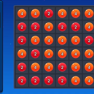 Захватывающая и увлекательная игра-головоломка, соединяй шарики с совпадающими номерами и расширяй цепочку большими числами.