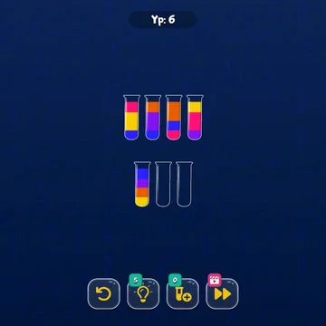 Сортируй по цветам воду в пробирках