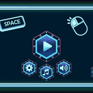 Астронавт бежит по футуристическому ландшафту, меняет гравитацию, чтобы избегать астероидов и собирать звезды, и восстанавливает жизнь с помощью золотого плюса. Он может превращаться в человечка-печеньку и ловить кексы на фоне пряничного городка.