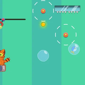 Очаровательный котик просит его покормить. Помогите ему! Все, что вам потребуется — разрезать веревку и достать рыбку. Но не так все просто. С каждым уровнем сложность возрастает, а препятствия становятся все изощреннее. Играйте бесплатно без регистрации в режиме онлайн. Решите головоломку, чтобы накормить милого питомца прямо сейчас! 