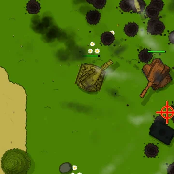 Вы готовы принять участие в эпичном сражении? Наслаждайтесь танковым боем и эффектными взрывами с видом сверху абсолютно бесплатно. Цель игры — одержать победу и прокачать свой танк с помощью заработанных звезд. Танки онлайн уже ждут вас на поле боя!