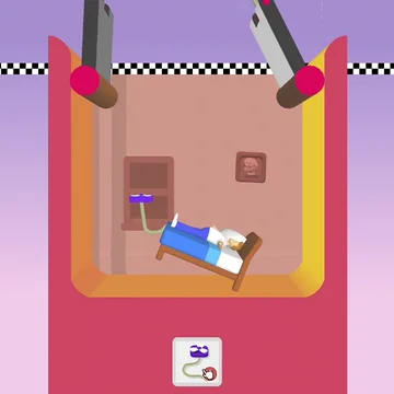 Доведите человека до финиша. Используйте веревки, пропеллеры, динамит, пружины и все законы физики. Будьте осторожны, чтобы не навредить мужчине. Отличные летающие пропеллеры на веревках!