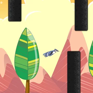 Попробуйте улететь как можно дальше, избегая опасные препятствия