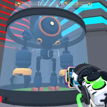 Шутер от первого лица в стиле киберпанк с сюжетом и миссиями.