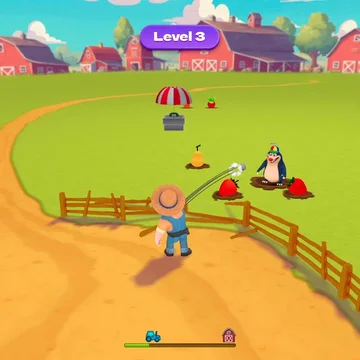 Защищай свой огород от кротов в течение определенного времени. Чем больше вредителей вам удастся нейтрализовать и чем больше урожая вы спасете, тем больше монет вы получите.