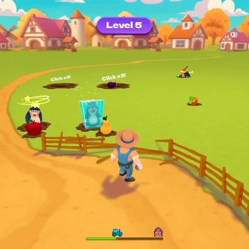 Защищай свой огород от кротов в течение определенного времени. Чем больше вредителей вам удастся нейтрализовать и чем больше урожая вы спасете, тем больше монет вы получите.