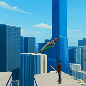 Безумная аркадная игра, где вы будете постоянно бороться за свою жизнь прыгая по крышам при помощи пого-стика как в Happy Wheels