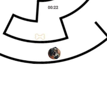 Время на исходе! Помоги Феде найти косточки в лабиринте, купи дополнительное время и пройди все испытания.