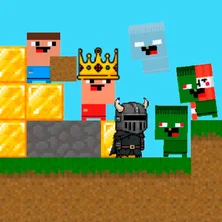 Нубики строят защиту против зомби на Пикабу Игры