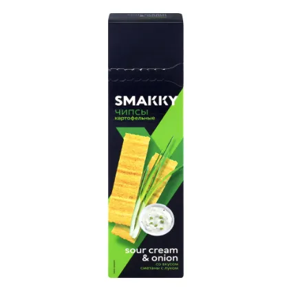 Чипсы картофельные SMAKKY со вкусом сметаны с луком, 100г