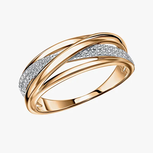 Золотое кольцо с бриллиантами природными