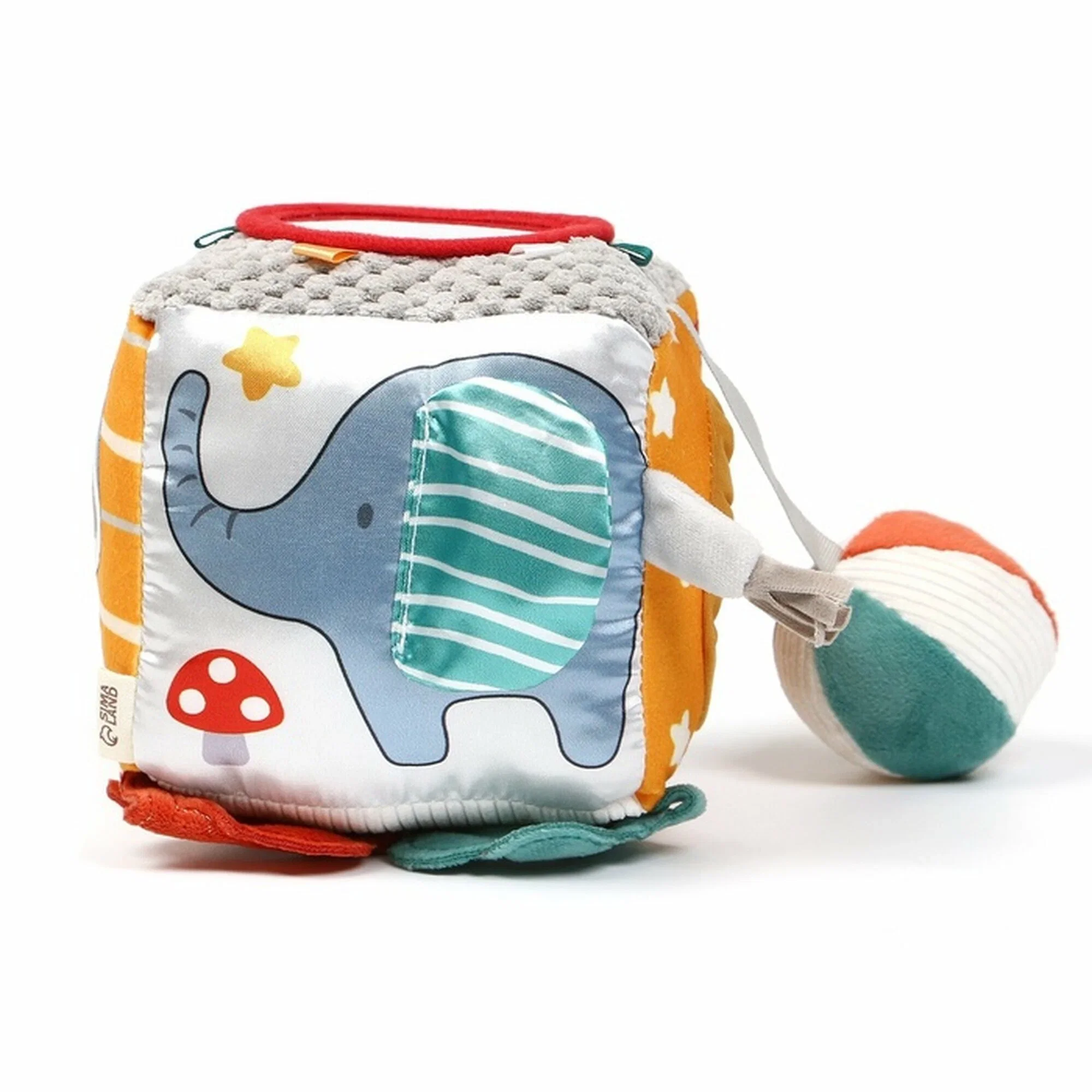 Развивающий бизикубик мягкий «Зверята»