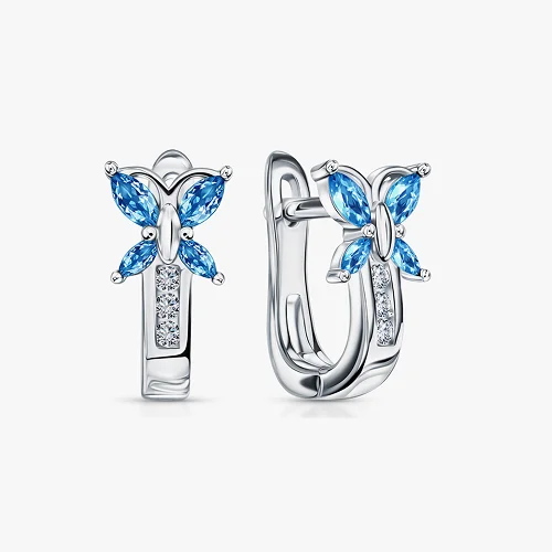 Серебряные серьги с фианитами